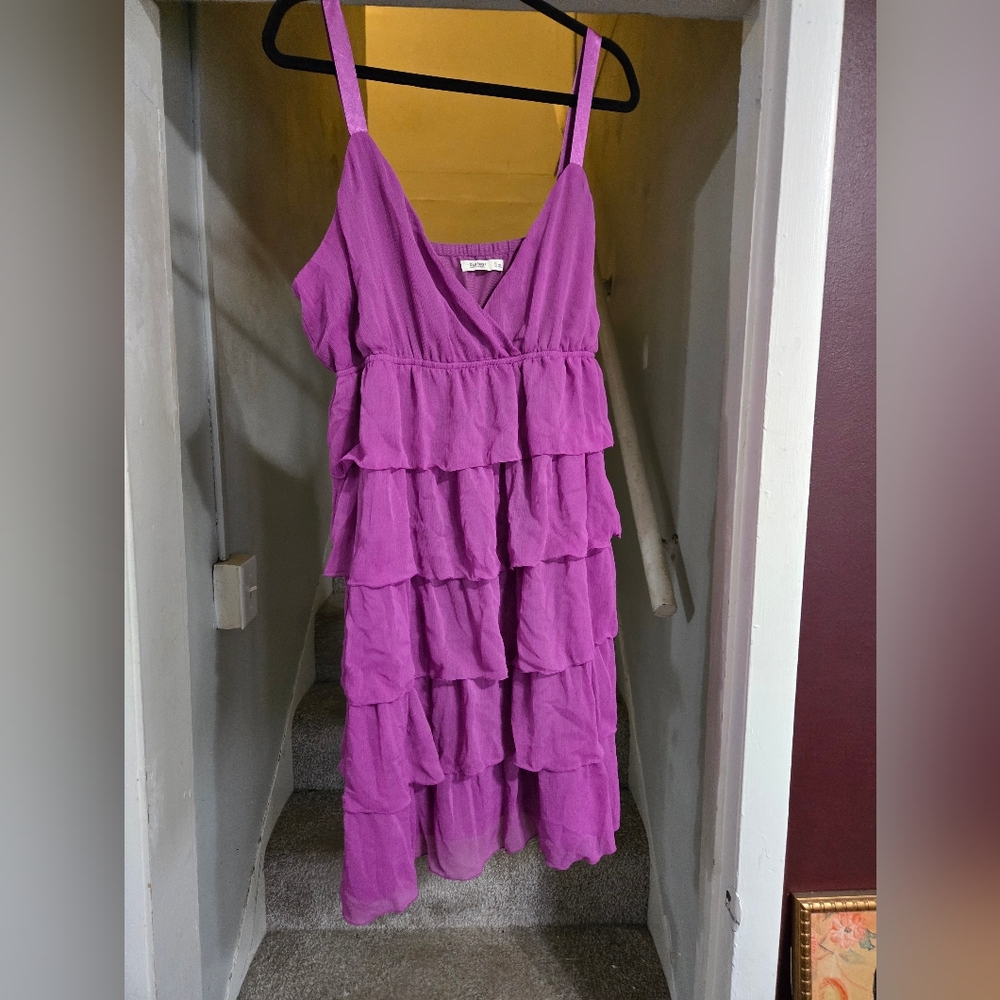Purple Tiered Sleeveless Dress